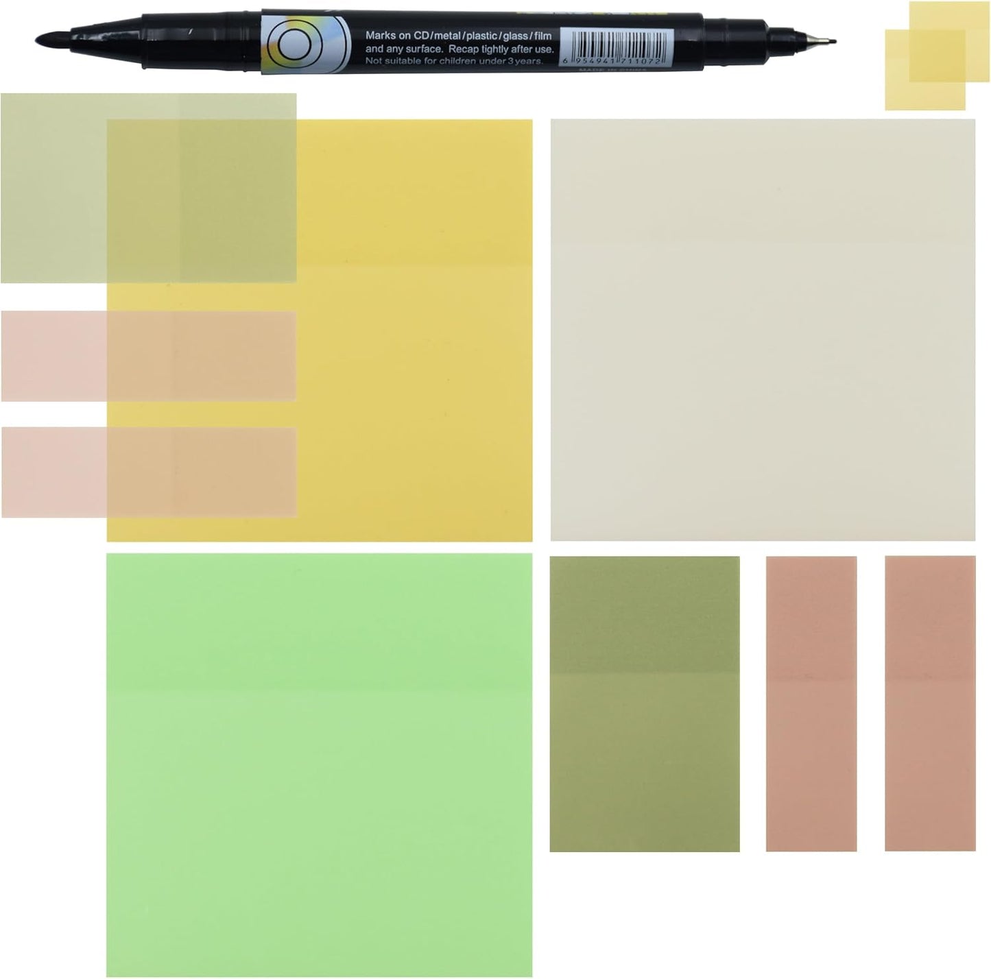 Transparent Sticky Notes, 3"x3" Clear Sticky Notes, Waterproof Translucent Sticky Note Pads for Books Annotation, Clear Post it Notes for Bible Journaling Study, School Office Supplies