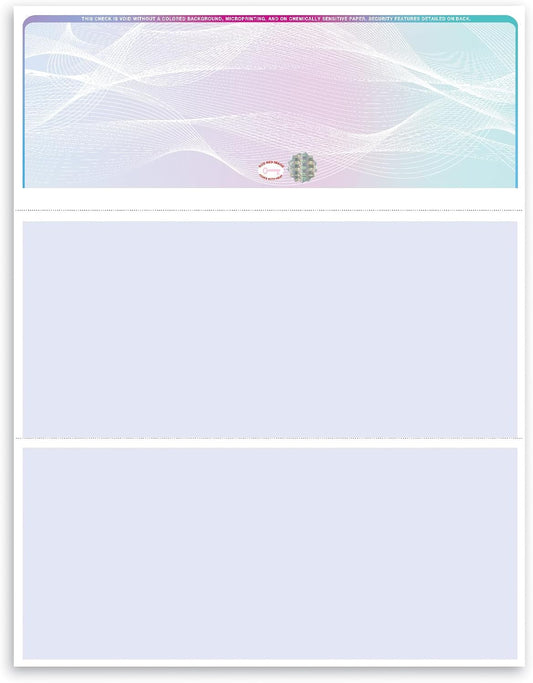 NextDayLabels - Blank Hologram Laser Checks, High Security, 3 Color: Blue, Red, Green (250 Checks)