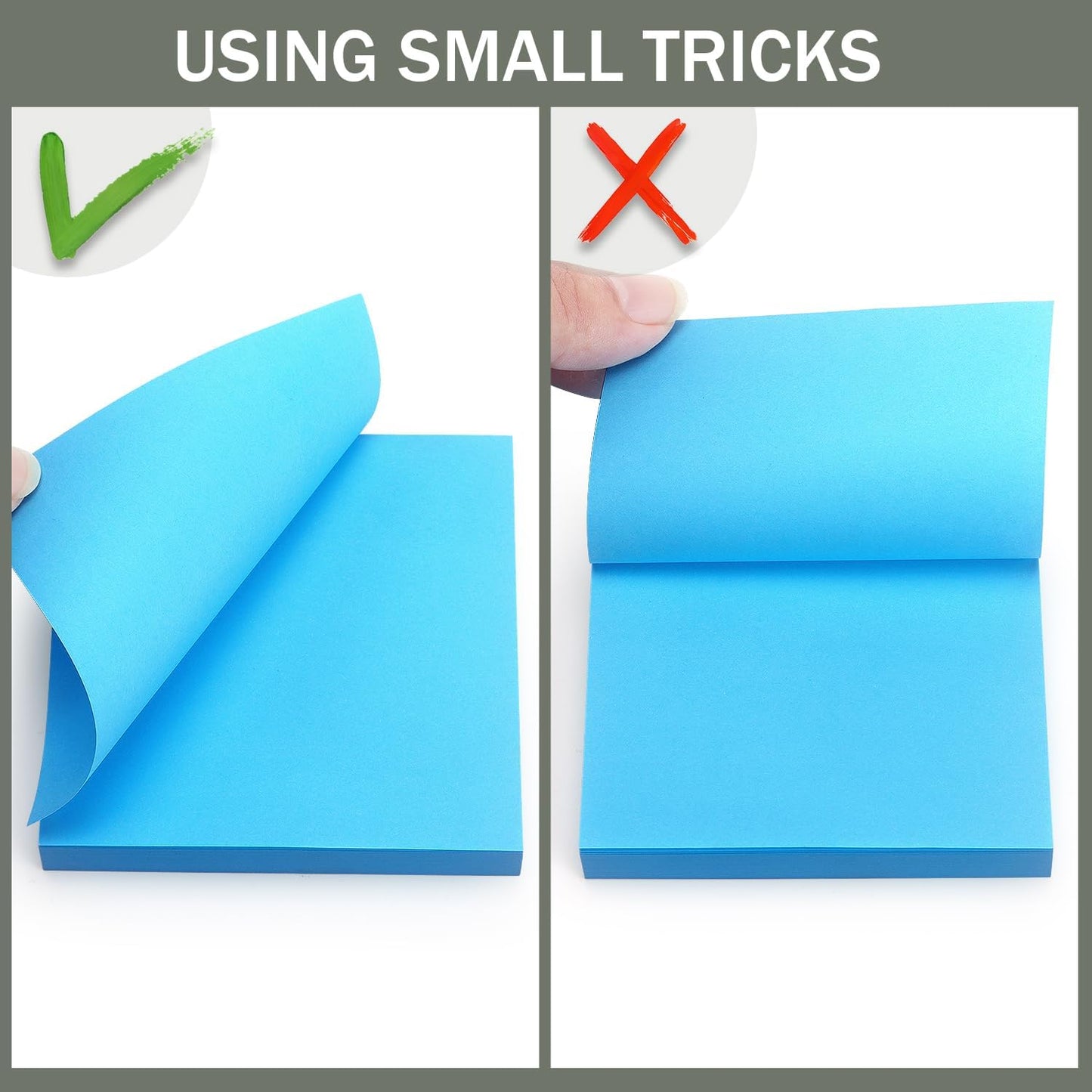 Sticky Notes 3x3 Self-Stick Notes Bright Colors Sticky Notes 4 Pads 100 Sheets/Pad (Blue)