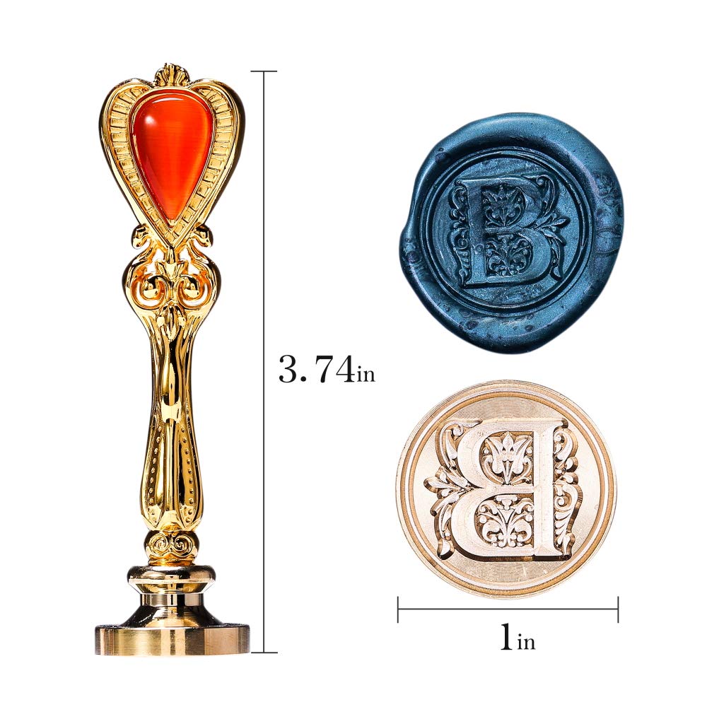 Letter B Sealing Wax Stamp, Wax Seal Stamp B, Gold