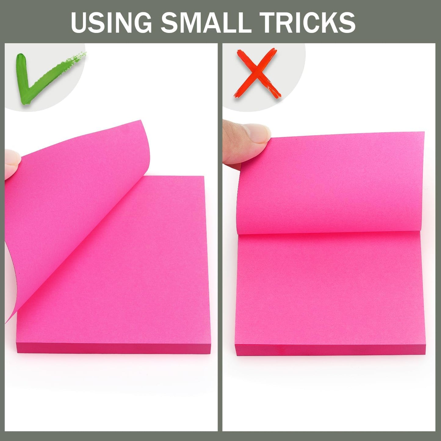 Sticky Notes 3x3 Self-Stick Notes Bright Colors Sticky Notes 4 Pads 100 Sheets/Pad (Rose Red)