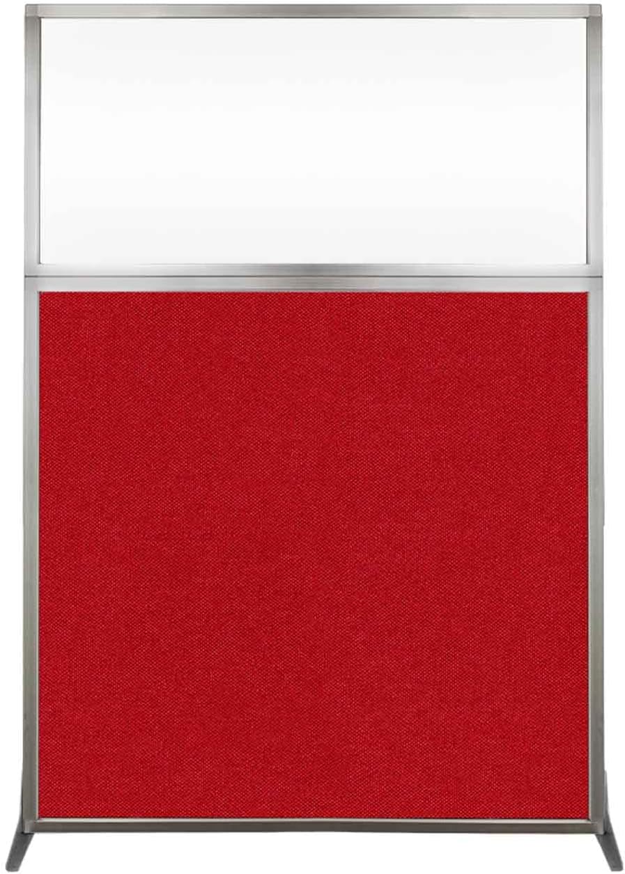 Versare Hush Screen Portable Room Divider | Workstation Wall Divider | Freestanding Privacy Hush Panels | Clear Windows | Fabric Office Divider Screen | Great for Room Separation