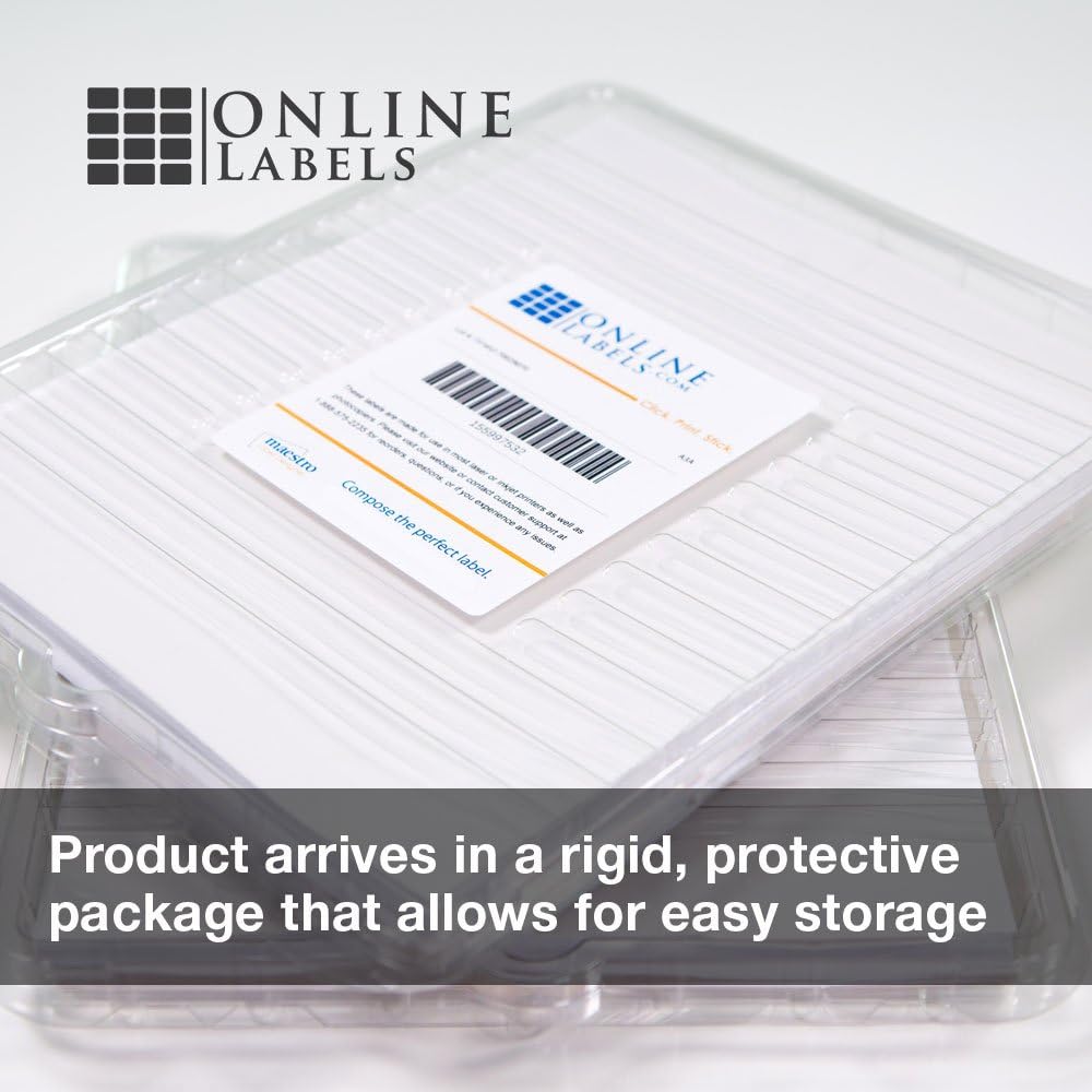 4 x 3 Rectangle Mailing Labels - Permanent, White Matte - Shipping, Wine, Product - Pack of 12,000-2,000 Sheets - Inkjet/Laser Printers - Online Labels