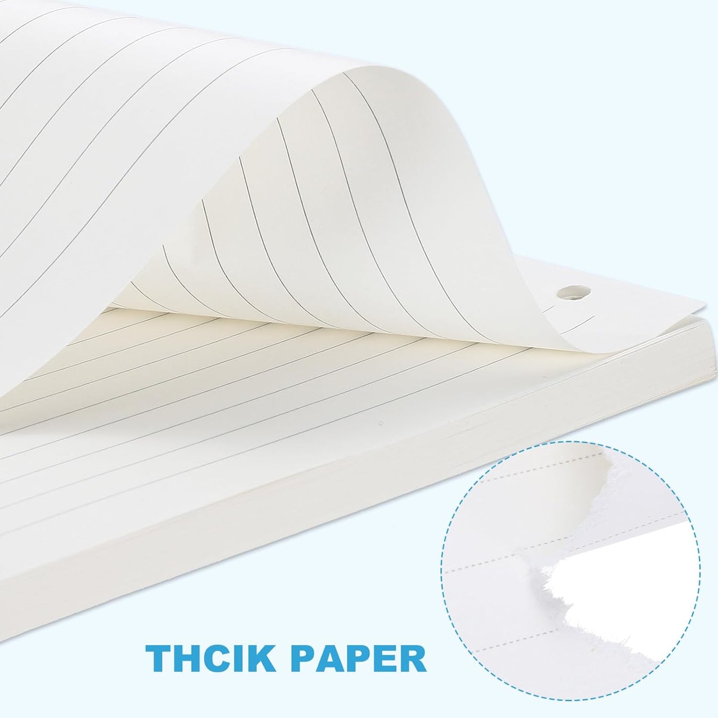 PATIKIL A5 Ruled Refills Inserts 6-Ring Binder Loose Leaf Planner Filler Paper Planner Inserts, 160 Sheets/320 Pages, Lined, White