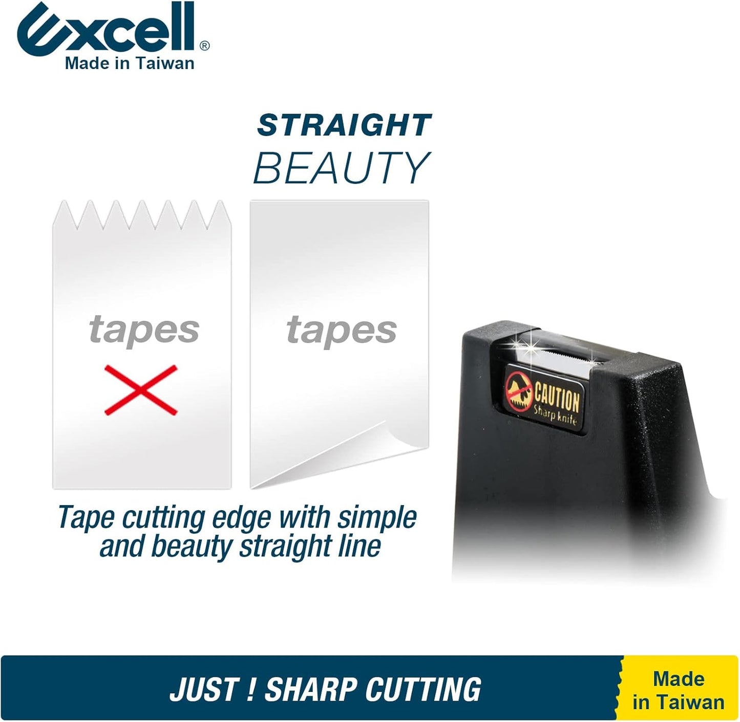 Excell Desk Tape Dispenser (1" core) with Non-Skid Base, Desktop Tape Dispenser Design for Home, Office, Gift Store and Wrapping Purpose - 3Pack