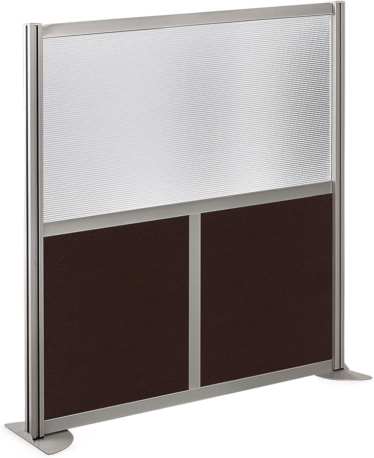 NBF Office Partitions - Cubicle Privacy Panel Wall Divider - Modern Room Separator with Quick Assembly - Indoor Laminate Free Standing Portable Room Divider Panel - 52" H x 49" W (Gray)