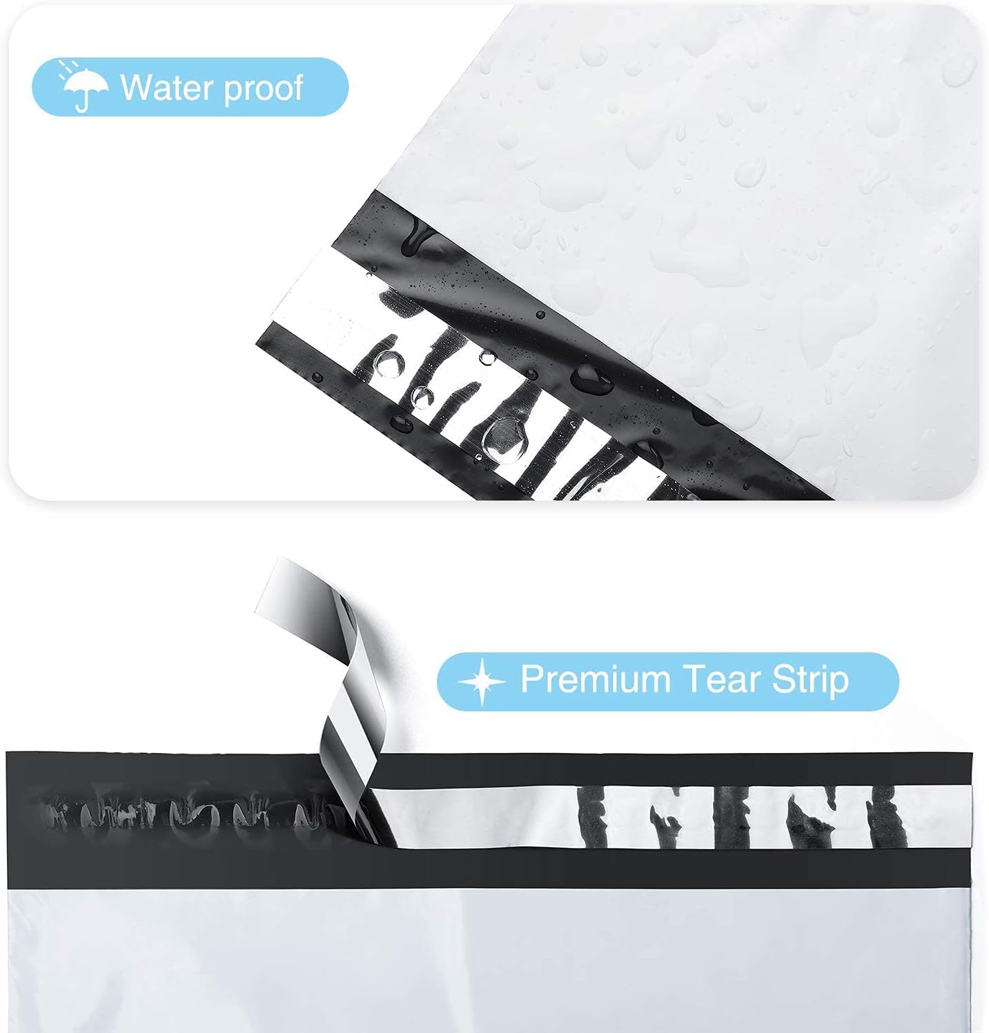 Fuxury Poly Mailers 24 x 24 Inch 600 Pack, Bulk Shipping Bags for Clothing, Strong Adhesive Shipping Envelopes for Small Business Suppliers,Waterproof Mailers Poly Bags Mailing Envelopes White