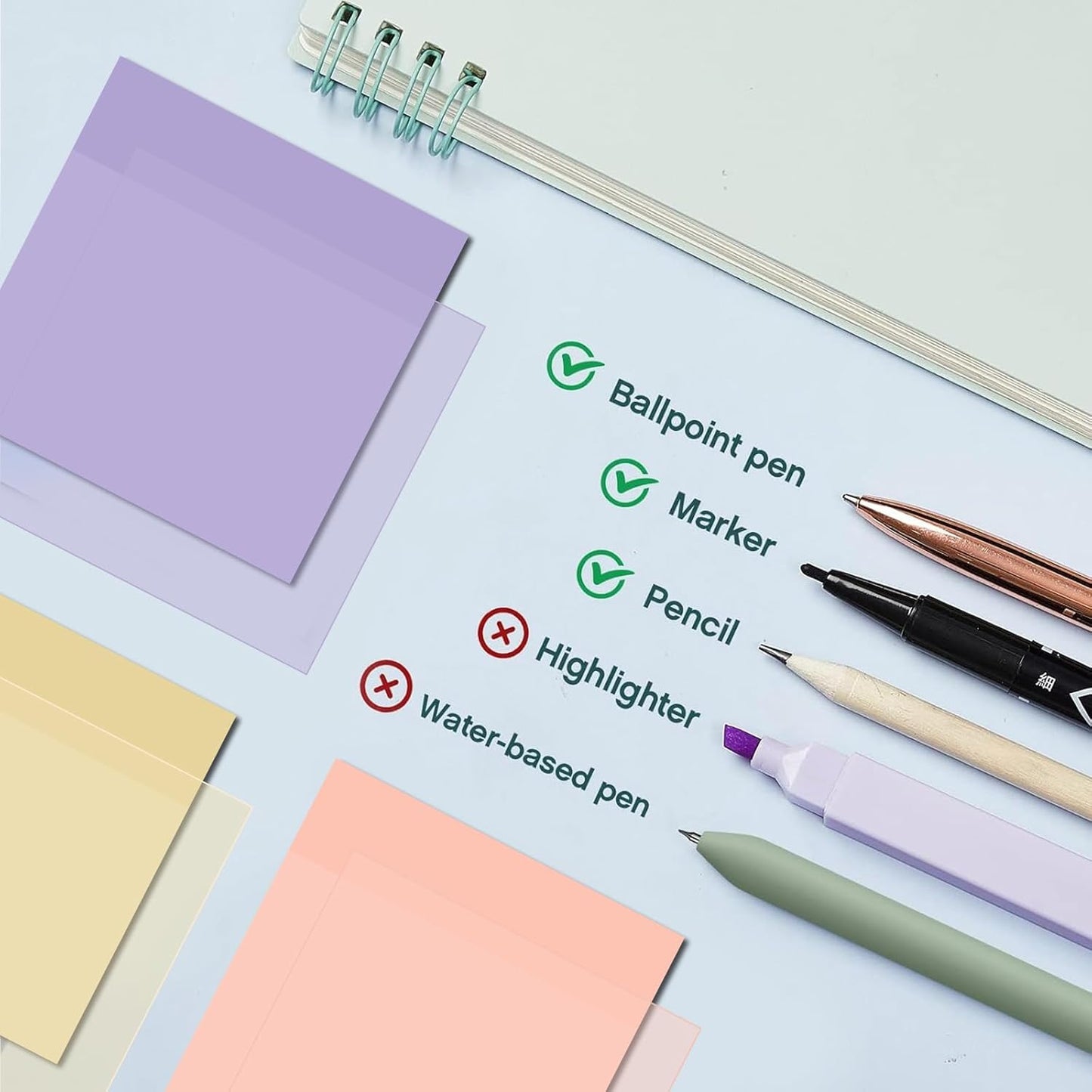 Jutom 39 Pcs Aesthetic Book Annotation Kit Highlighter with Pencil Case Bag Gel Pen Transparent Sticky Note Taking Bible Study College School Supplies(Pink,Classic Style)