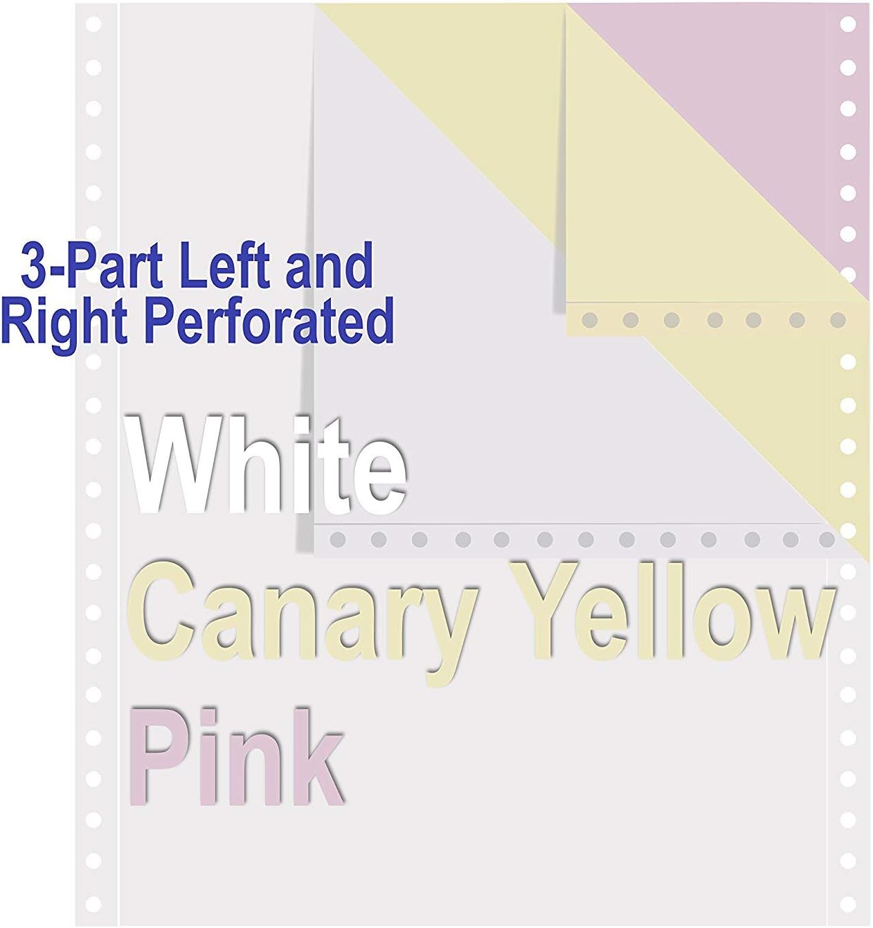 Alliance Premium Carbonless Computer Paper, 9.5 x 11, Blank Left and Right Perforated, 15 lb (3-Pt W/P/C 1200/Ctn 80 Ctns/Pallet)