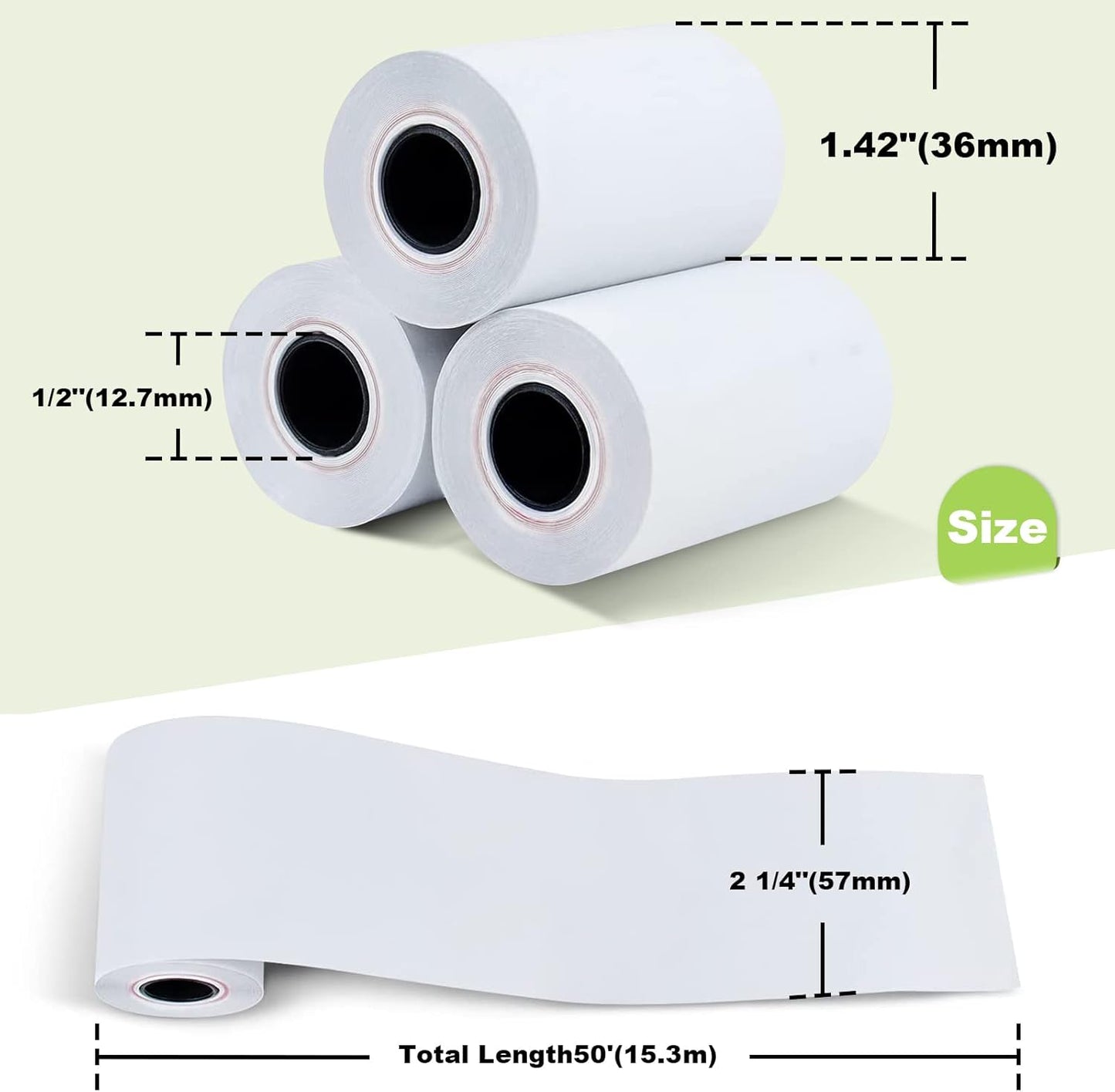 MFLABEL 2 1/4" x 50' Thermal Papers Cash Register POS Receipt Paper Credit Card Paper 500 Rolls