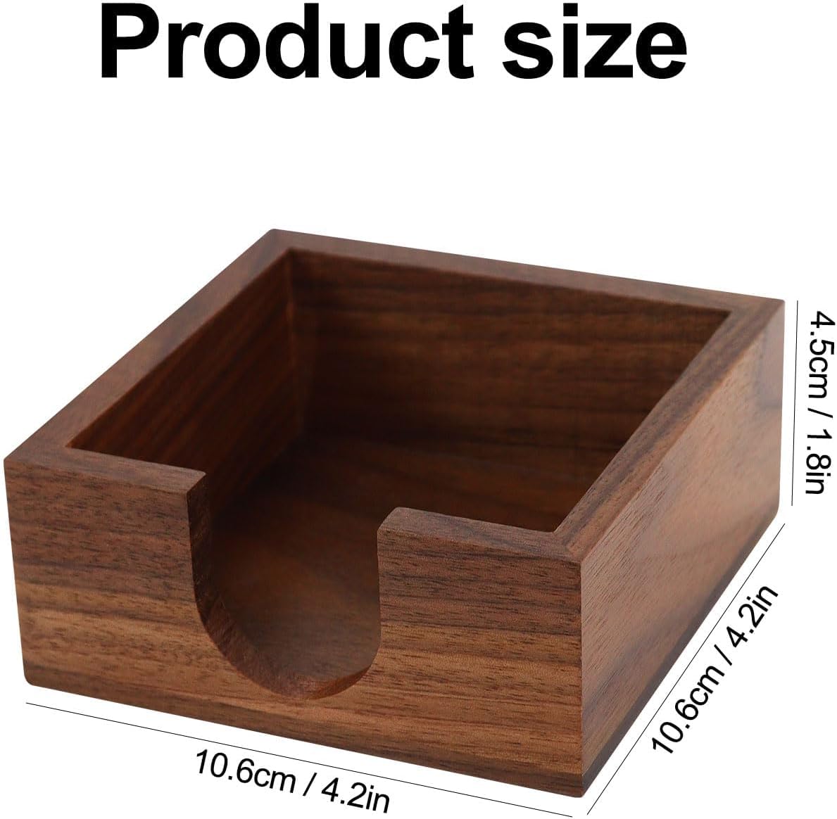 MultiBey Wooden Walnut Sticky Note Pad Holder for Desk, Memo Holder Paper Dispenser, Desktop Accessories Organizer for Office School Home (Thick)