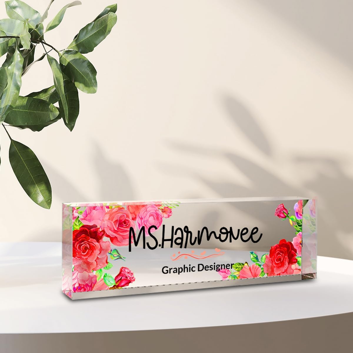 Personalized Office Desk Name Plate - Custom Acrylic Decor Accessories, Gift for Women