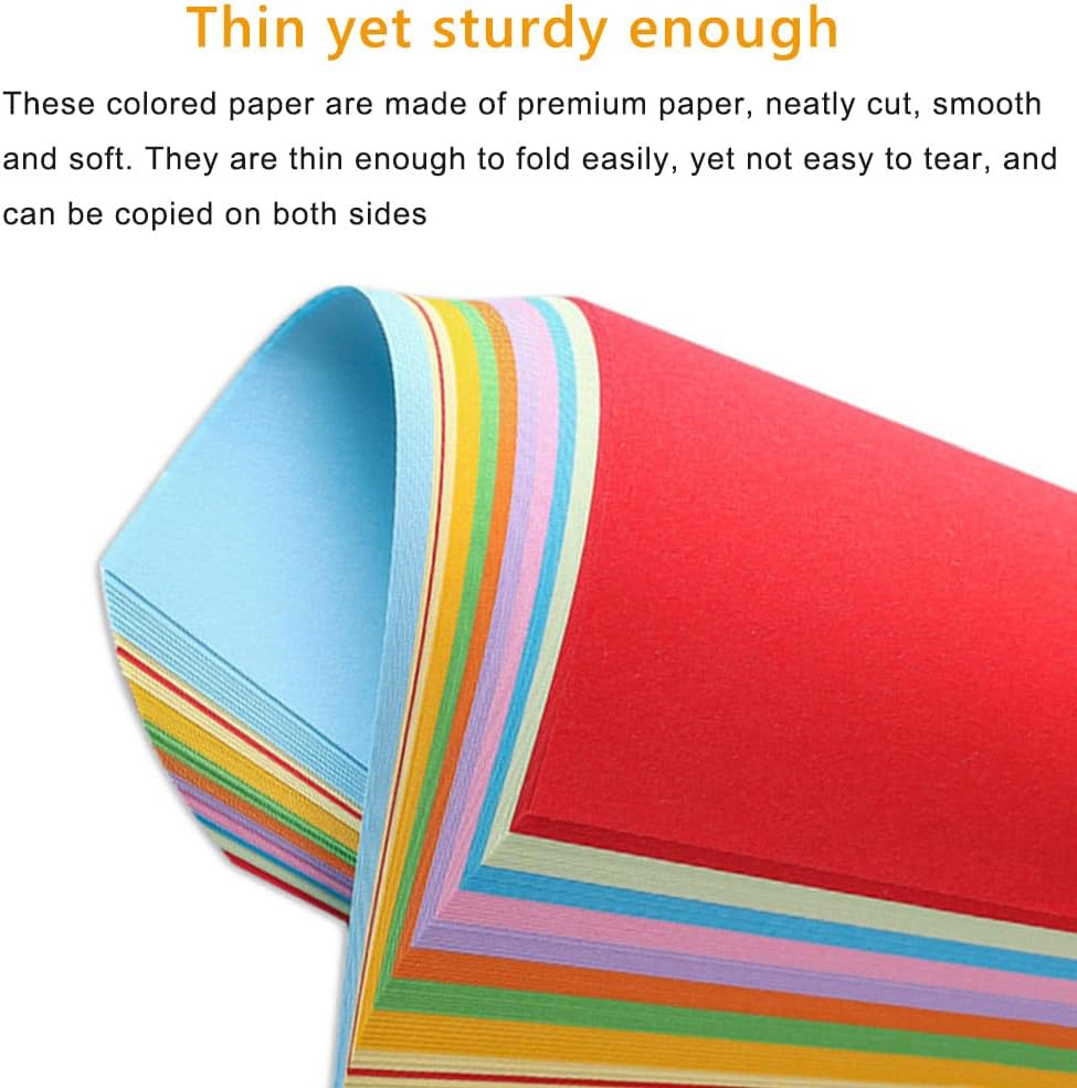 A4 Origami Paper Orange 100 Sheets, 8.27×11.7 inch Double Sided Color Easy Fold Big Origami Paper A4 Colored Copy Papers Thin 70gsm for Beginners, DIY handwork Art and Craft Projects (210 x 297 mm)