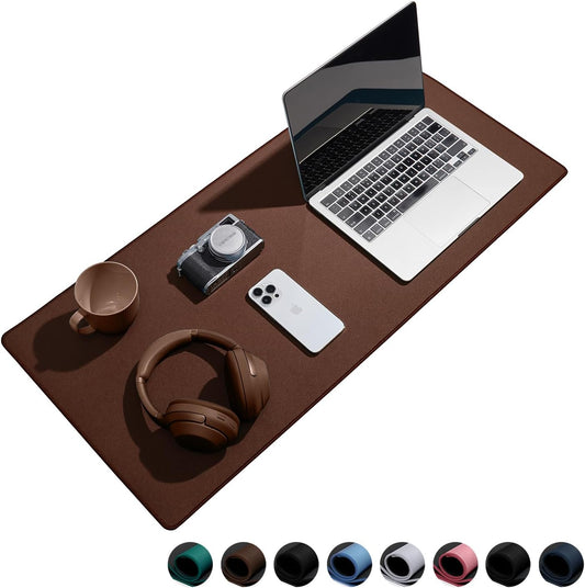 Waterproof Large Gaming Mouse Pad with Durable Stitched Edges, Non-Slip Rubber Base, Grainy Jacquard Mouse Mat Desk Pad for Home Office Gaming, 15.74"x35.43"x0.12", Coffee