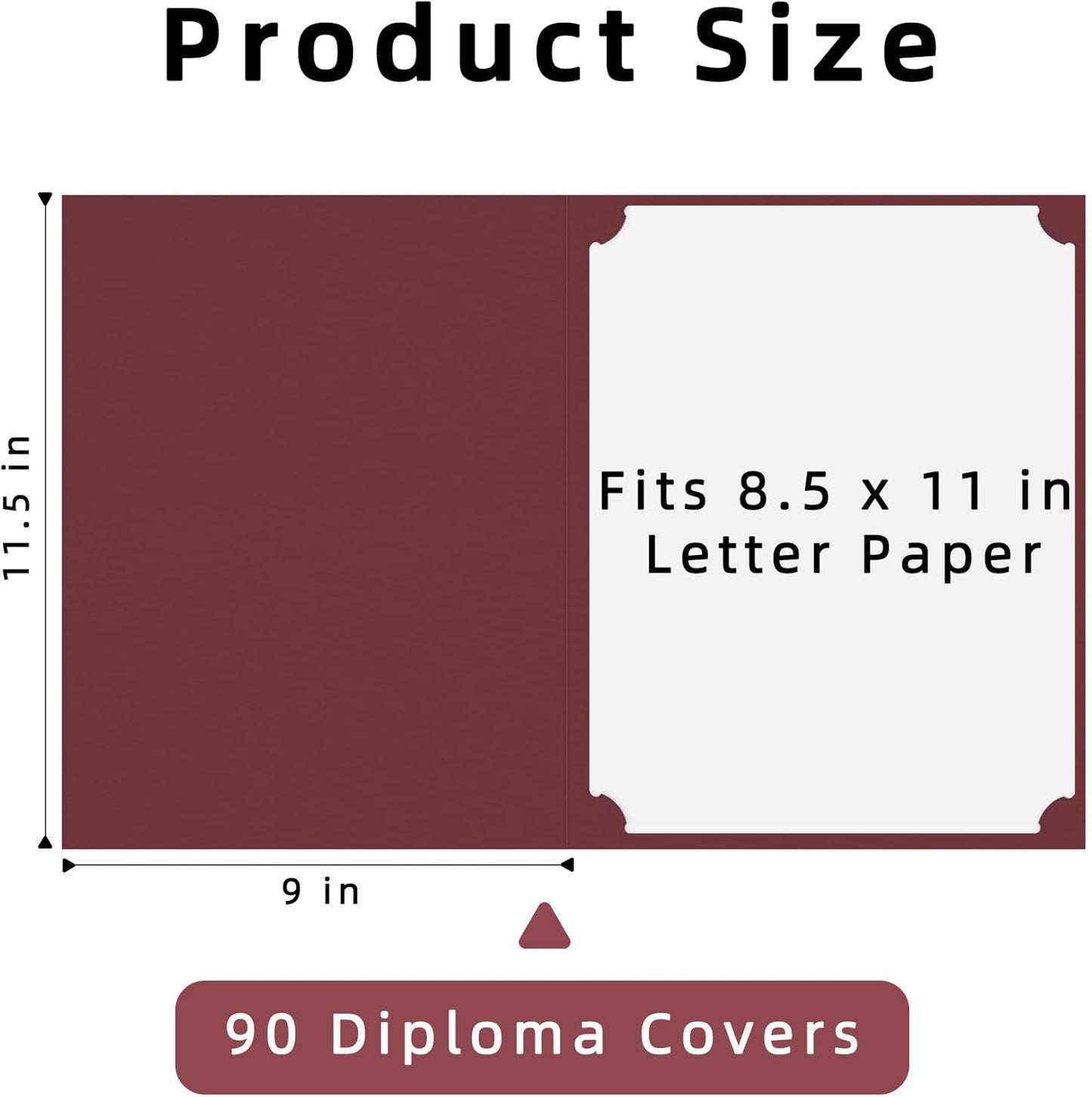 HAUTOCO 90 Packs Certificate Holders, Burgundy Diploma Holders, Document Award Covers Certificate Folders with Gold Foil Border for 8.5x11 Letter Size