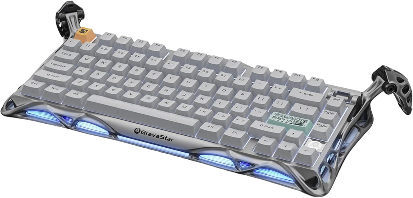 GravaStar Mercury K1 Pro Wireless Gaming Keyboard, Aluminum Alloy, 75% Layout Custom Keyboard, Designed for Durability & Unique Aesthetic (Gray)