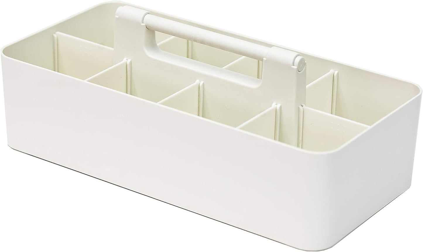 -Large Portable Caddy, DIY Dividers, 8 Compartments, School Office Supplies,Portable Basket with Handle Storage Organizer Modern Made in USA (3 PACK, Mint/Gray/Ivory)