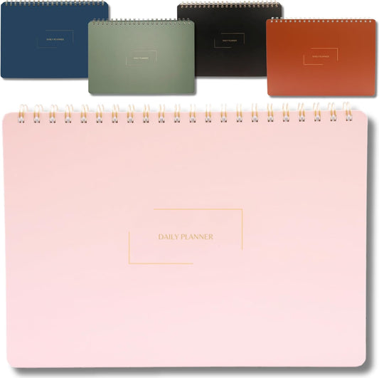 Undated Weekly Planner | 8.25” x 11.75” Work To-Do Notebook | ADHD Academic Organizer | Multi-Layout | Men and Women Planner | College Supplies | Pink | Landscape Layout