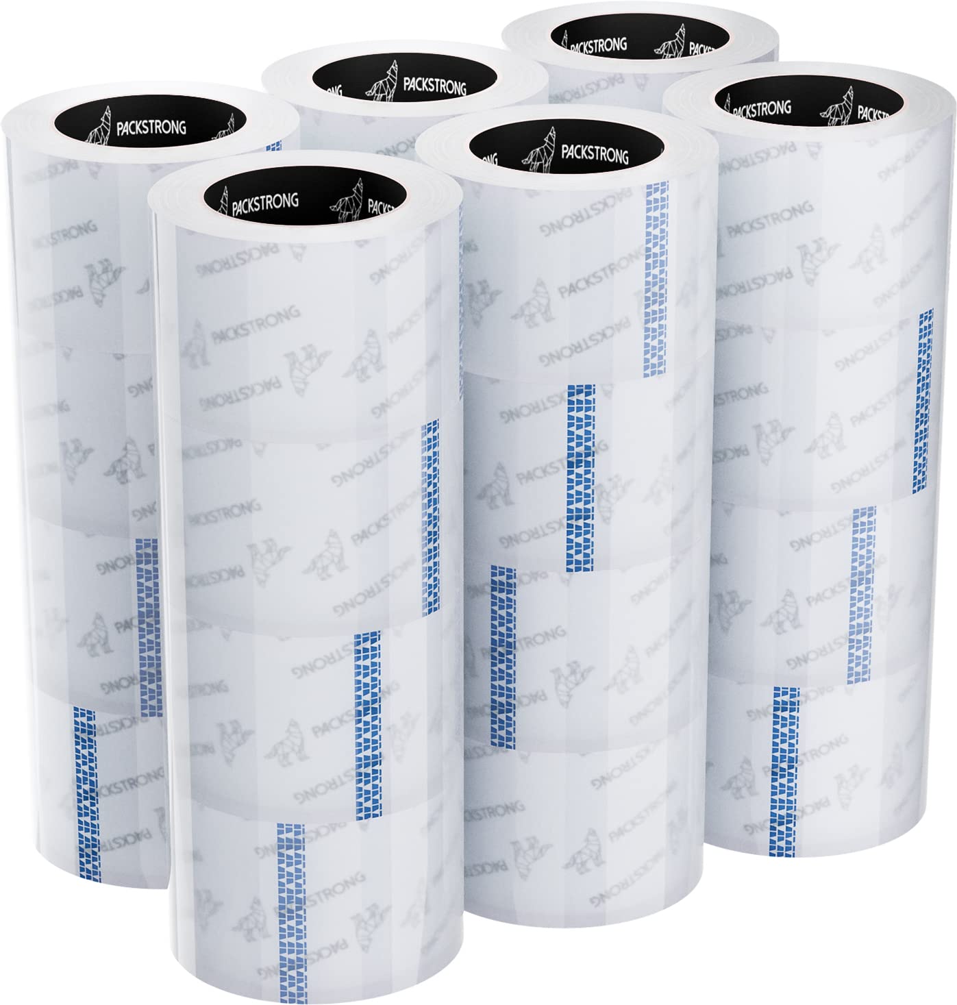 Packstrong Industrial Grade Clear Packing Tape 24 Rolls - 110 Yards per Roll - 3" Wide x 2.5 mil Thick, Acrylic Adhesive Heavy Duty Tape for Box Office Moving Packaging Shipping