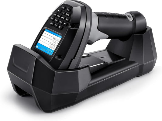 Inventory Scanner Wireless, Onewscan Barcode Scanner with Charging Base 1D Read Screen Data Collector Data Terminal 2.4G Wireless & USB Connection Bar Code Scanners with 2" LCD Screen