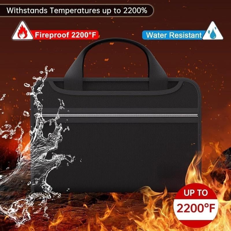 Large Capacity A4 Fireproof File Folder with Handle, Waterproof & Dustproof Accordion Document Organizer with Multiple Pockets for Home, Office & Travel (2 Set)