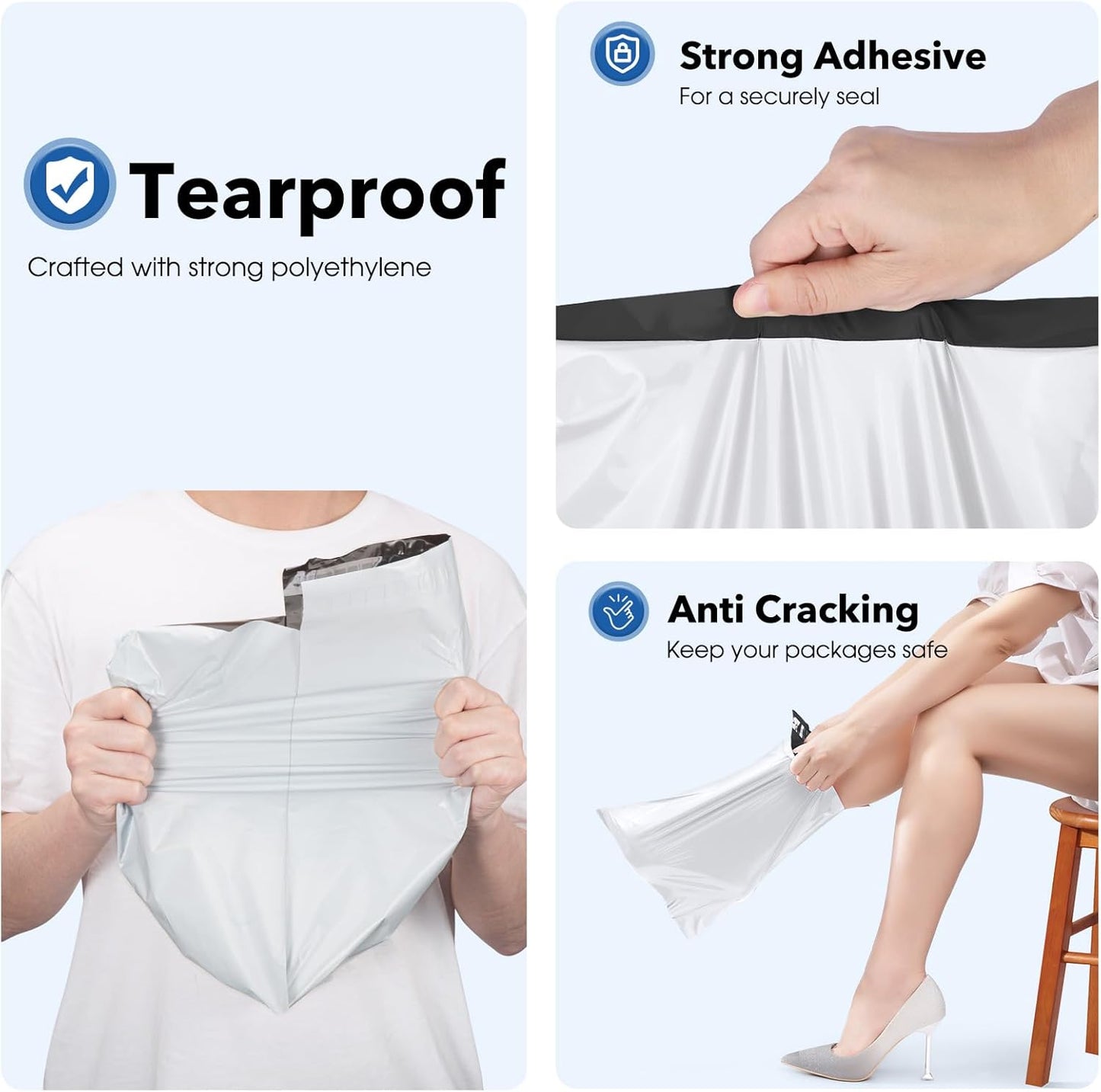 Fuxury Poly Mailers 9x12 Inch 1200 Pcs, Bulk Shipping Bags for Clothing, Strong Adhesive Shipping Envelopes for Small Business Suppliers,Waterproof Mailers Poly Bags Mailing Envelopes White