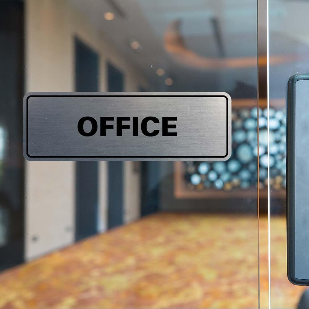 Signs ByLITA Standard Office Sign - Professional Business Signage - Easy to Install (Brushed Gold) - Small 2 Pack