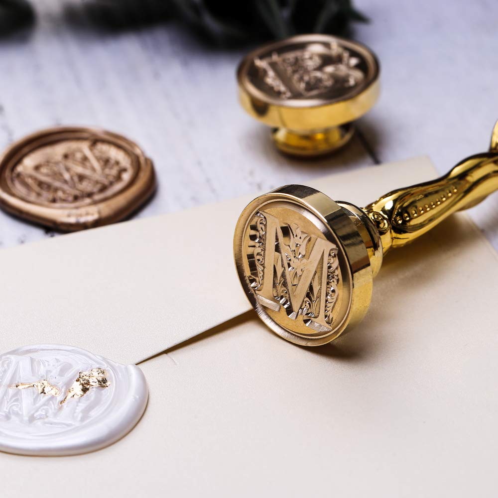 Letter O Alphabet Sealing Wax Stamp, Wax Seal Stamp for Sealing Wax, Gold