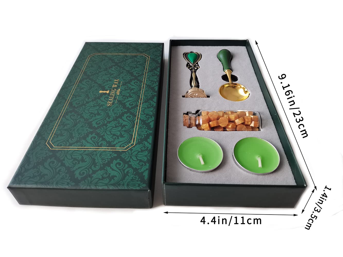 Fancy Letters G Wax Seal Stamp Set - European Style Personalized Wax Seal Stamp Kit Gift Box Set for Letter Cards Invitations