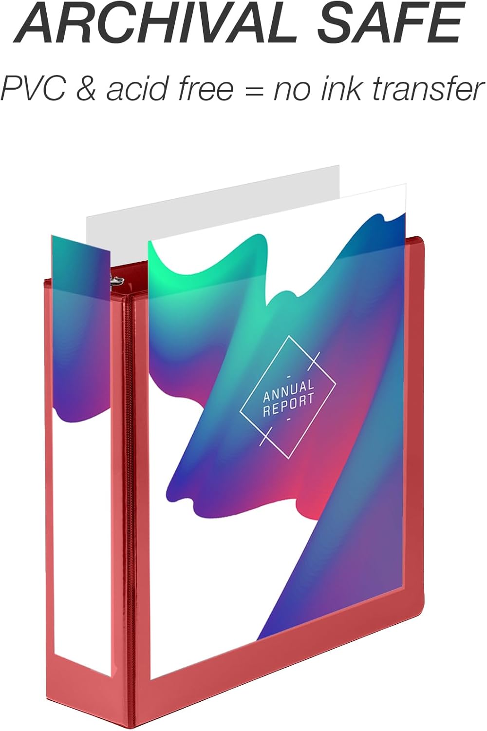 Samsill 3 Inch 3 Ring Binders, Made in USA, Economy Round Ring, Clear View Cover, 550 Sheet Capacity - for School, Home, Office - Red, 12 Pack