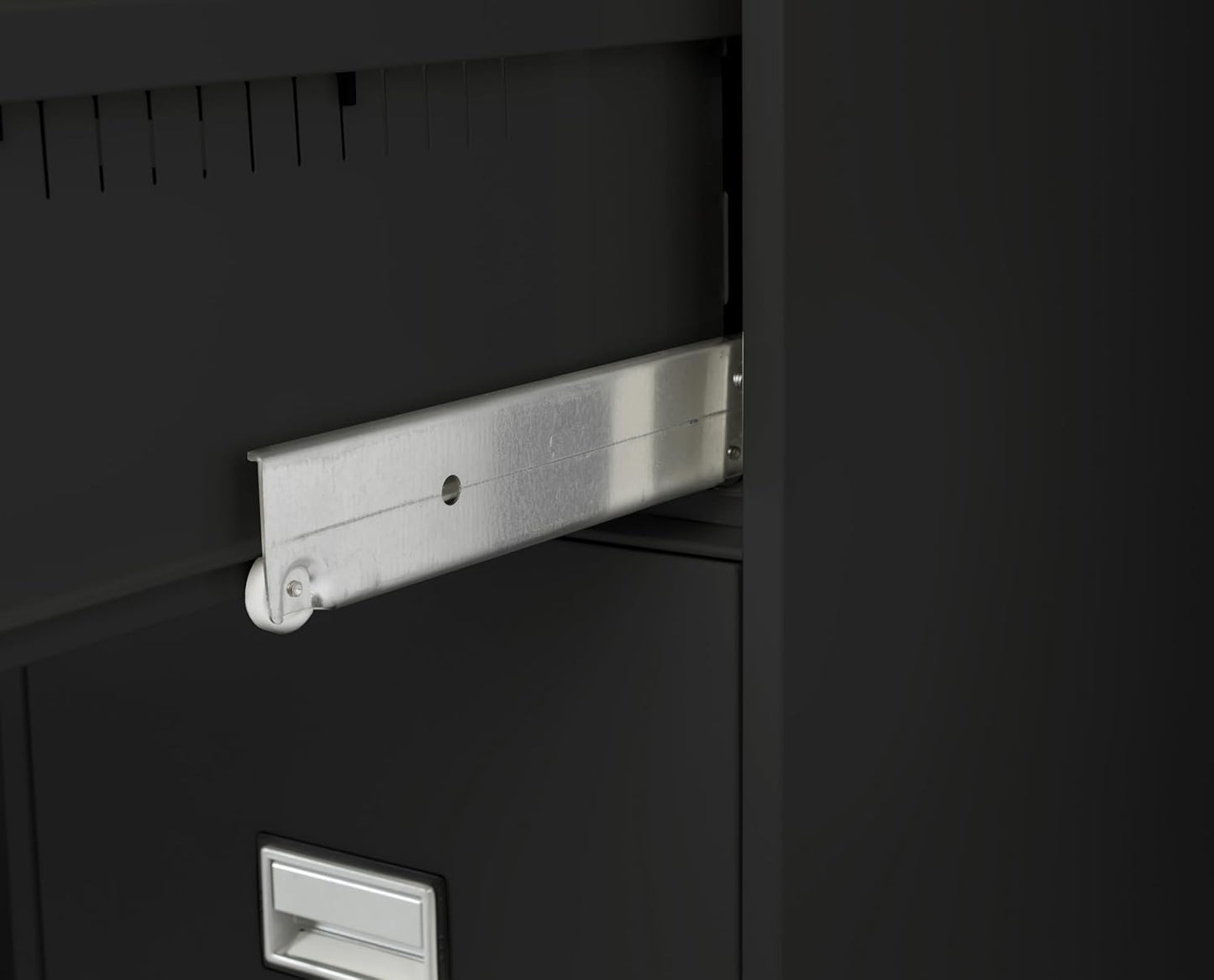 25 inch 4-Drawer Vertical Fireproof File Cabinet – Letter Size Filing – Key Lock – Water Resistant Seal – Fire and Impact Rated – Black Finish – Model LTR4W25B