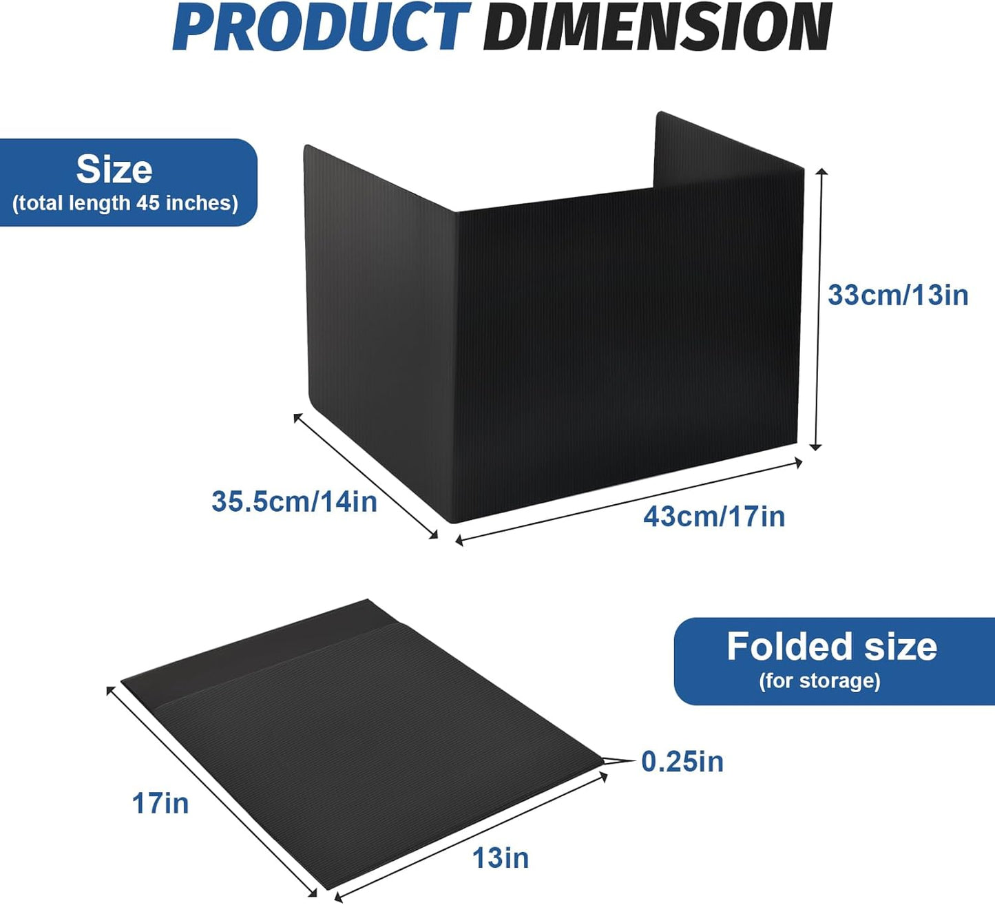 2 Pack Desk Dividers for Students,3-Fold Privacy Screens,Testing Dividers for Classroom Waterproof,Plastic Easy Clean Privacy Shields for Student Includes Extra Labels