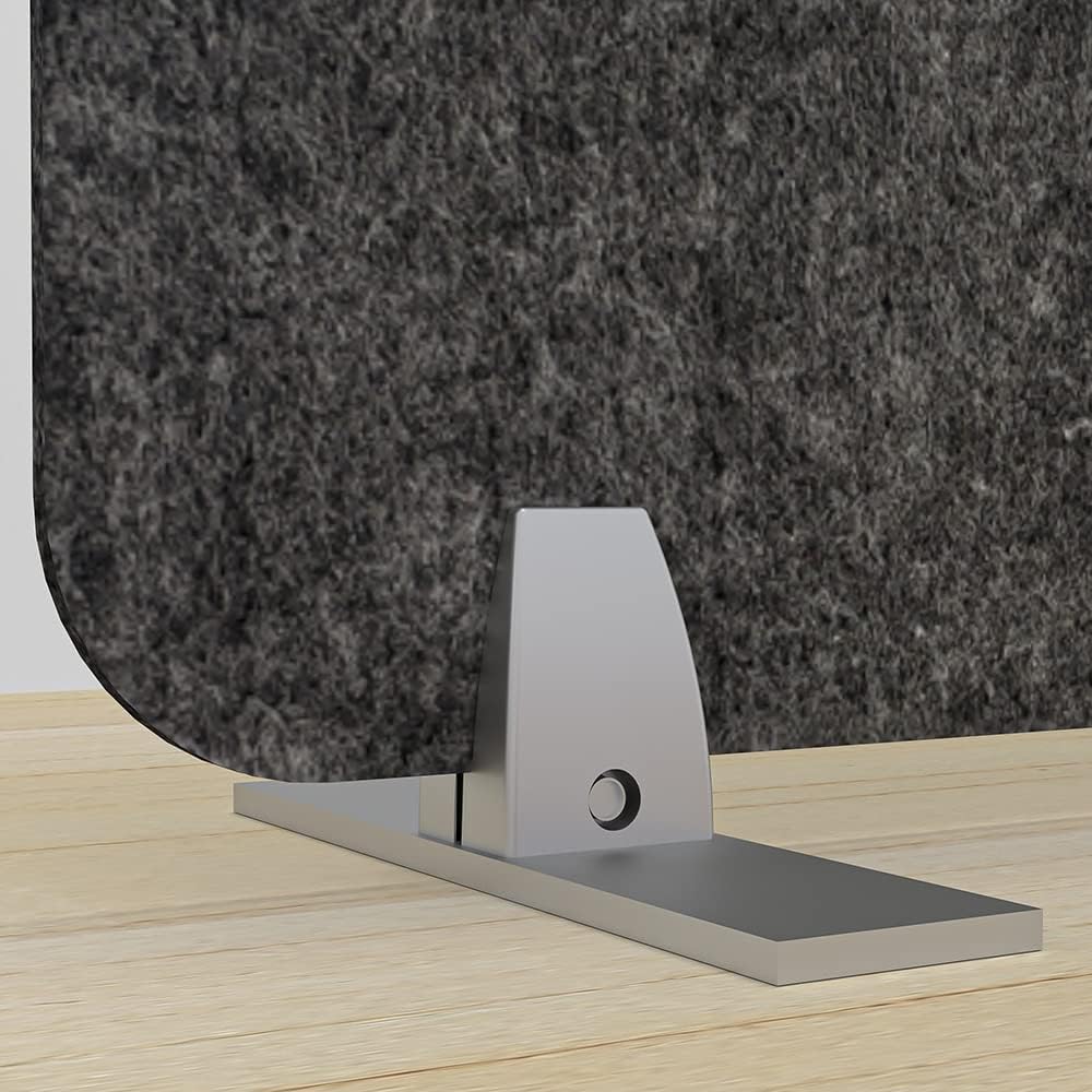 Freestanding Acoustic Desk Divider with Mount | Eco-Friendly Privacy Screen Panel | Noise Reducing Desk Partition | Tackboard Option & Easy to Install | Made from Recycled Plastic | Sesame Black - 18"