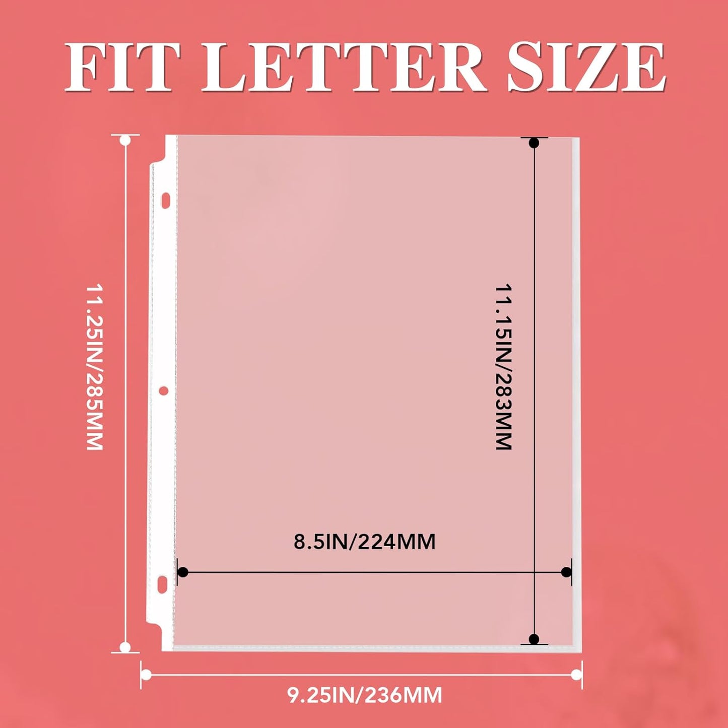 600 Pack Sheet Protectors 8.5 x 11 inch Clear Page Protectors for 3 Ring Binder, Plastic Sleeves for Papers, Document