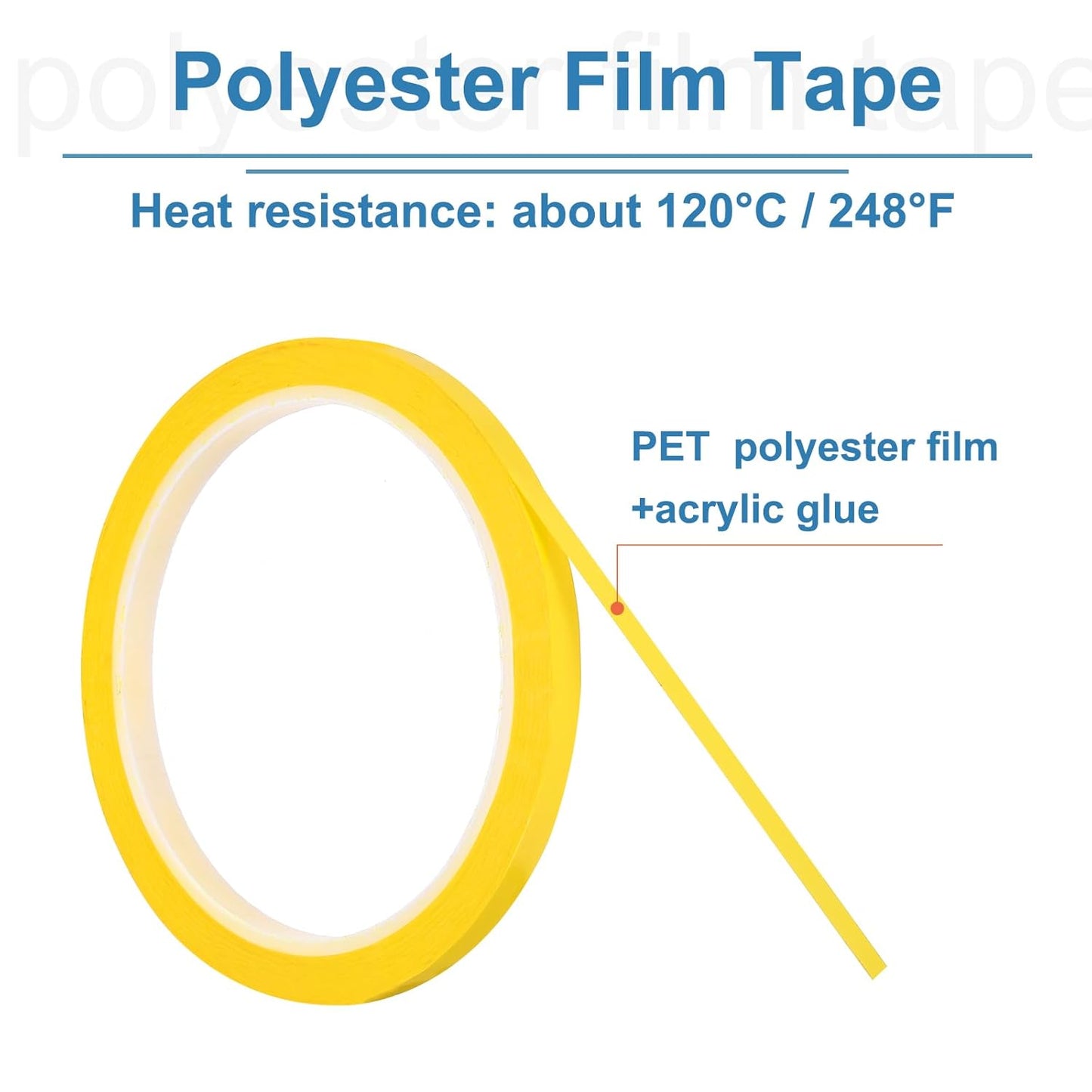uxcell 1/4" x 36 Yard Graphic Tape Whiteboard Grid Marking Tape Pinstripe Chart Line, Dark Yellow