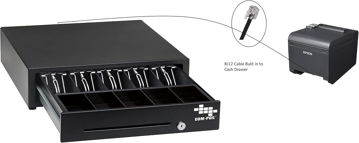 Hardware Bundle for Square - Cash Drawer, Mounting Brackets, Thermal Receipt Printer [Compatible with Square Stand and Square Register]