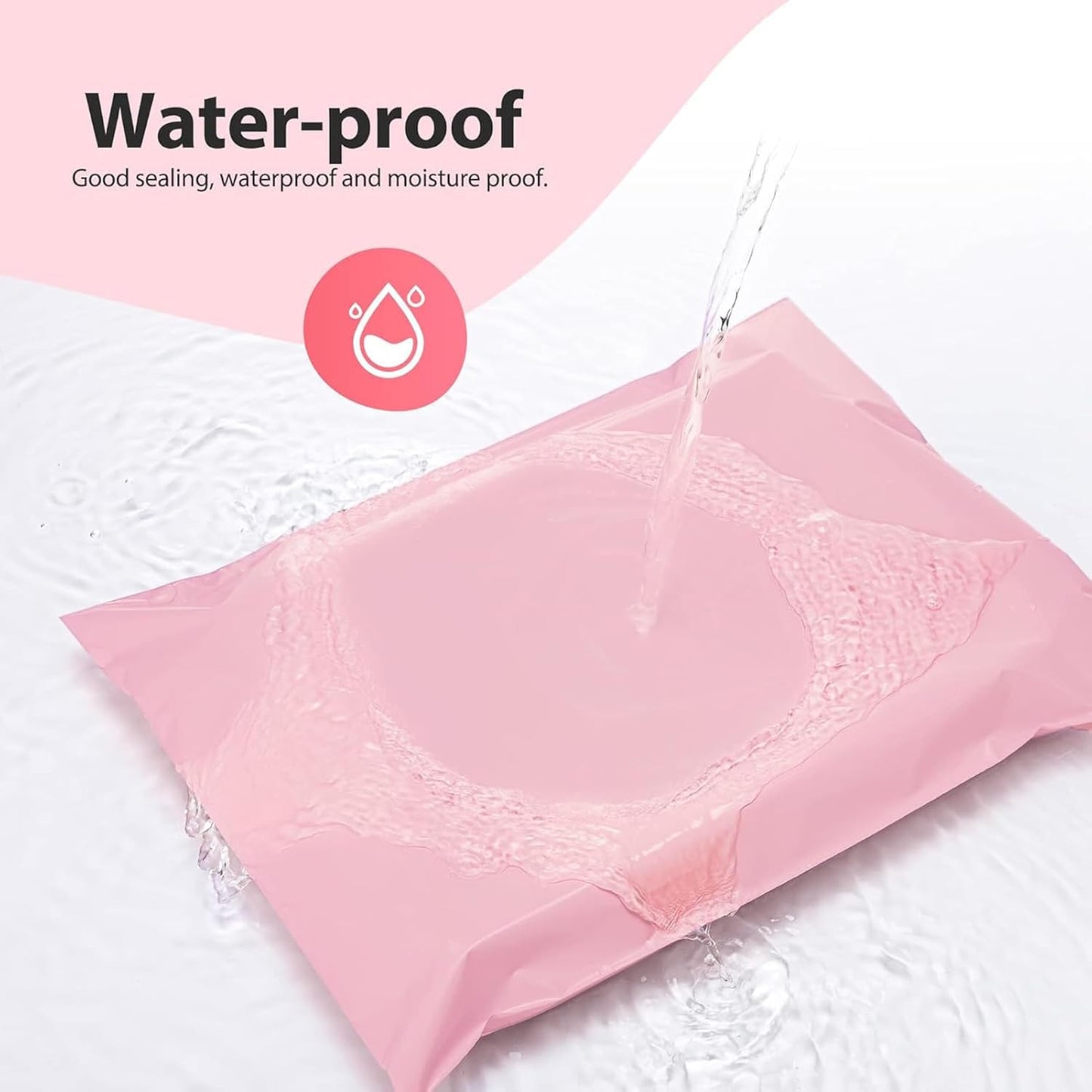 Fuxury 400 Pcs Poly Mailers 14.5x19 Inch, Bulk Shipping Bags for Clothing, Strong Adhesive Shipping Envelopes for Small Business Suppliers,Waterproof Mailers Poly Bags Mailing Envelopes Light Pink