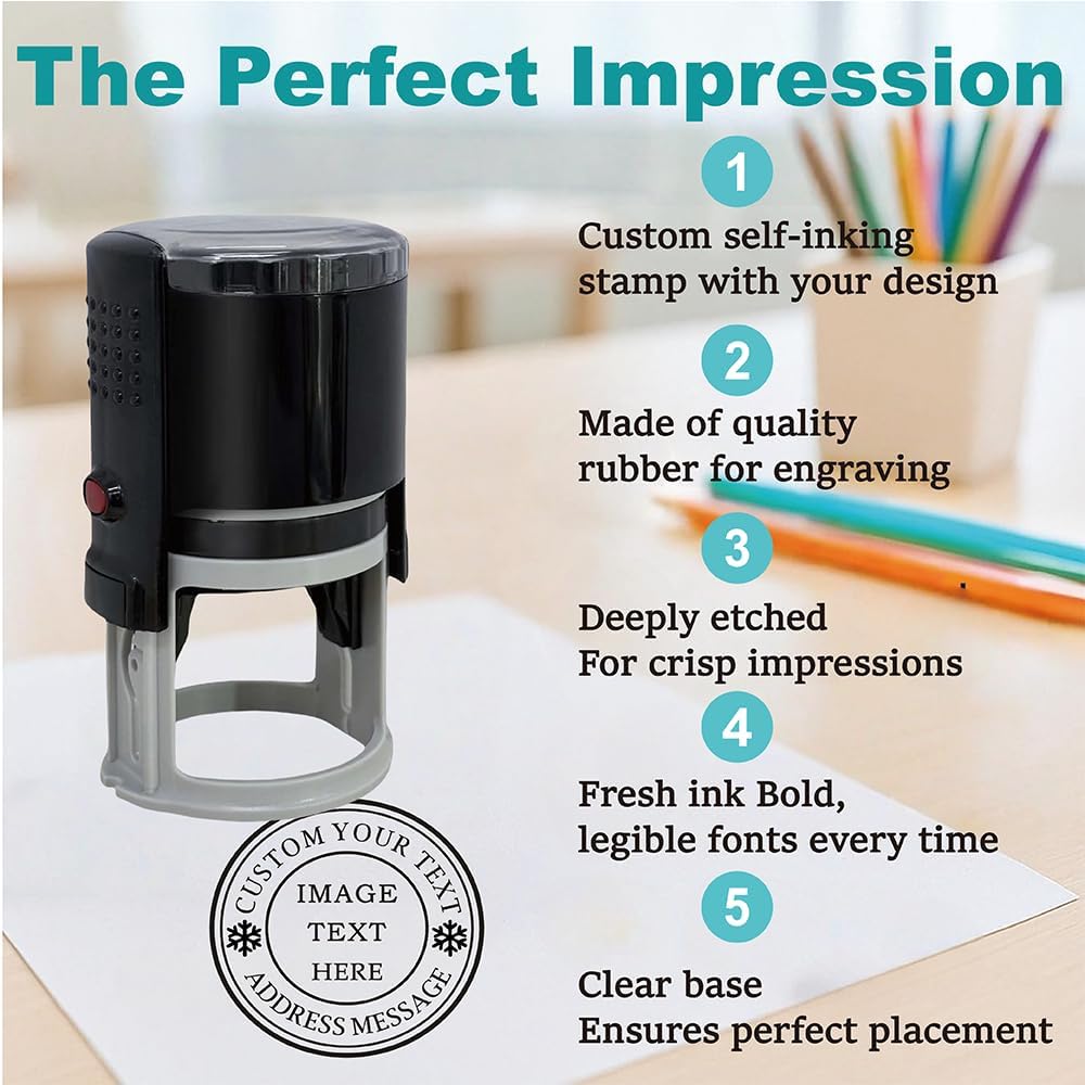 Multi-Size Custom Stamps Self Inking Personalized Logo Name Image Return Address Rubber Stamps for Office Business Personal Use(Rectangle-0.9x2.3cinh)