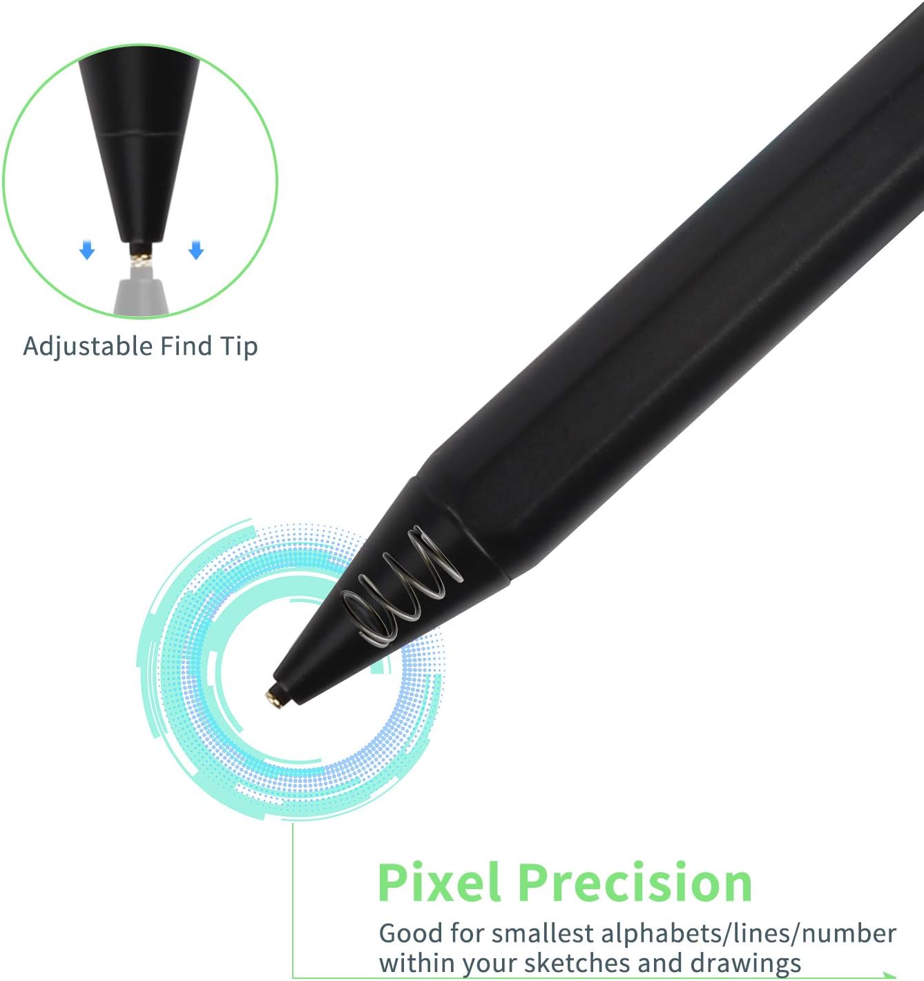 Stylus Pen for Chromebook, Active Capacitive Digital Pencil Compatible with Chromebook Stylus,Good for Sketching and Note-Taking Pens,Black