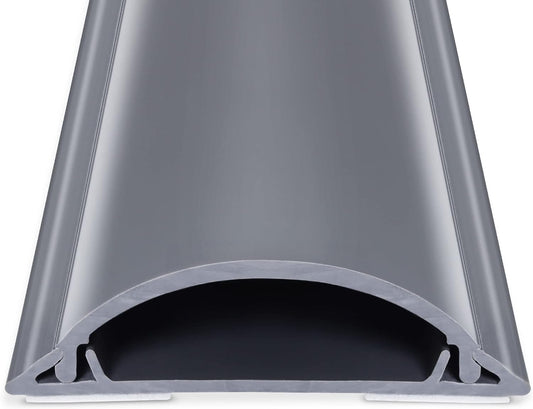 Cord Cover Floor 34in (2 x L17in), Large Capacity Floor Cable Cover, Hard PVC Cord Hider, Wire Cable Management Raceway, Grey, Cord Cavity - 1.8"(W) x 0.6"(H)