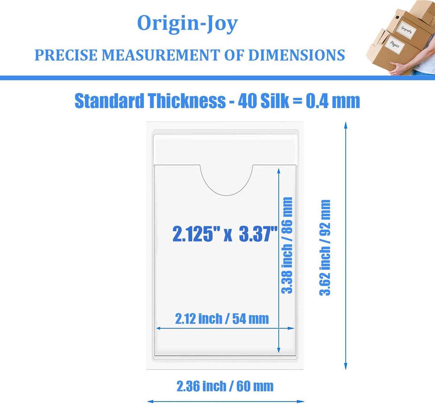 Origin-Joy 25 PCS Self-Adhesive Index Label Pockets, Clear Plastic Peel & Stick Card Holders with Top Open for Loading (2.125 x 3.37 inch - Bank Cards Exclusive)