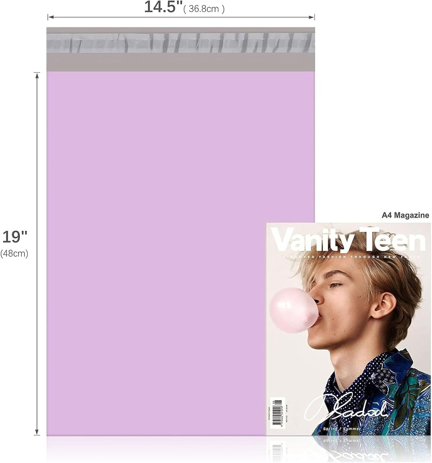 Fuxury Poly Mailers 14.5x19 Inch 400 Pcs Bulk Shipping Bags for Clothing Strong Adhesive Shipping Envelopes for Small Business Suppliers Waterproof Mailers Poly Bags Mailing Envelopes Light Purple