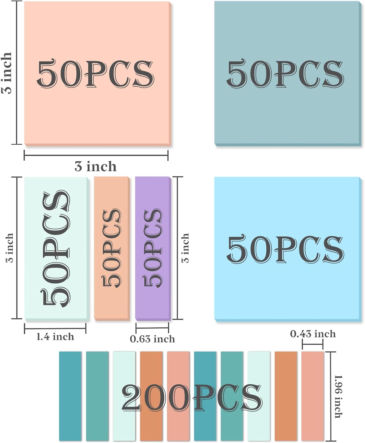 Temiary 500 Sheets Transparent Vintage Sticky Notes 3 x 3 inch, Clear Sticky Note Waterproof See Through Memo Pad, Translucent Writable Index Book Tabs for Annotating Supplies Office & School