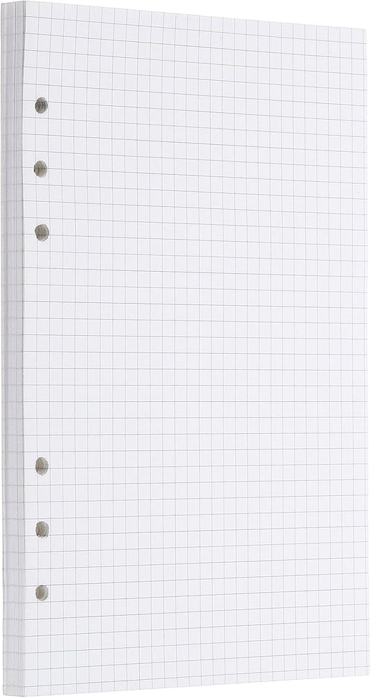 PATIKIL A5 Grid Refill Paper 6-Ring Binder Loose Leaf Planner Filler Paper Planner Inserts, 80 Sheets/160 Pages, Lined