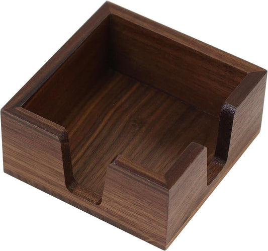MultiBey Wooden Double Opening Sticky Note Holder, Black Walnut Self-Sticky Note Pads Holder, Wood Post it Note Dispenser Sticky Memo Holder Paper Dispenser Desk Accessory for Office Home