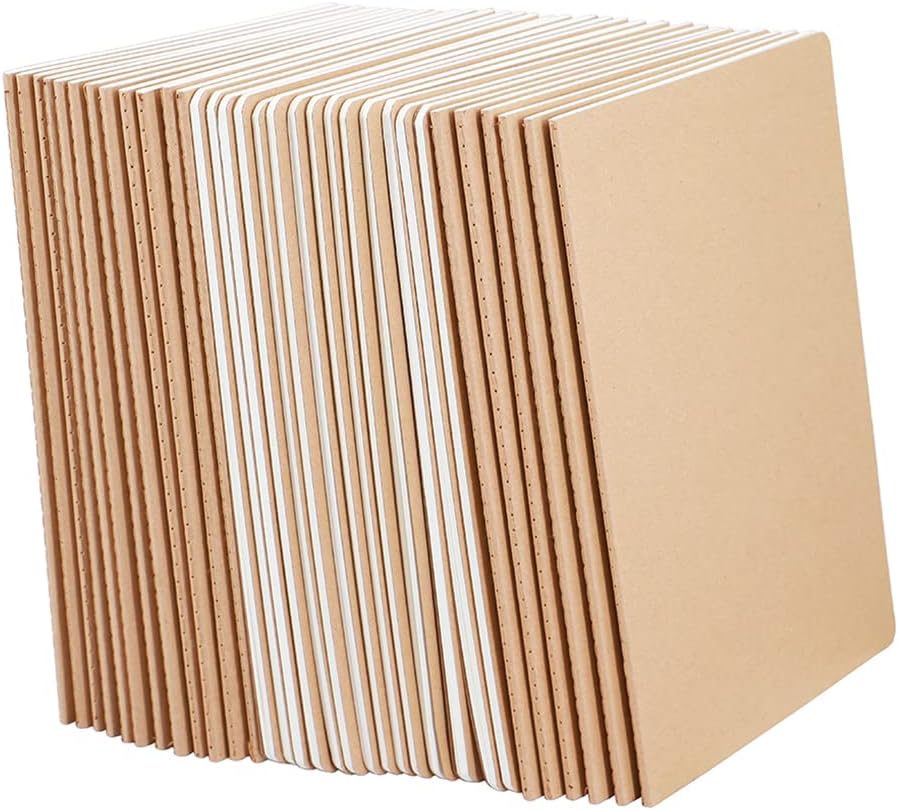 32 Pack Notebook Journals for Travelers, Students and Office, Writing Diary Subject Notebooks Planner with Thick Paper, 60 Pages, 30 Sheets, 8.3x5.5 inch, A5 Size, Travel Journal Set (Blank)