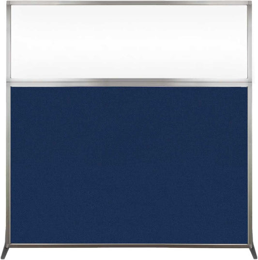 Versare Hush Screen Portable Room Divider | Workstation Wall Divider | Freestanding Privacy Hush Panels | Clear Windows | Fabric Office Divider Screen | Great for Room Separation