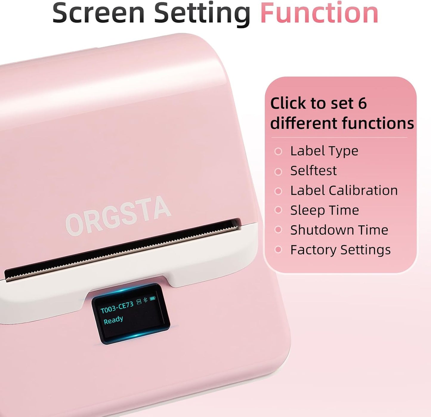 ORGSTA Label Maker Machine with Tape, T003 Thermal Label Maker, 3.15 Inch Bluetooth Label Printer Compatible with Phone & PC, Sticker Printer Barcode Thermal Maker for Small Business, Home, School