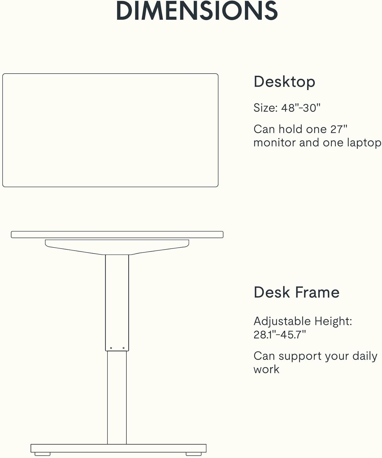 FLEXISPOT EN1 Whole-Piece Standing Desk 48" x 30" Electric Height Adjustable Stand Up Desk Frame w/Automatic Smart Keypad (Black Frame + Maple Top, 2 Packages)