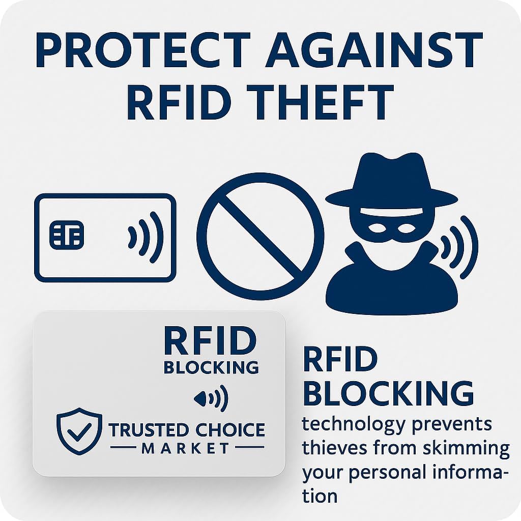 RFID Blocking Cards 6-Pack – NFC Contactless Protection for Credit, Debit, ID, ATM Cards & Passport – Slim Anti-Theft Card Blocker for Wallet & Purse (Grey)